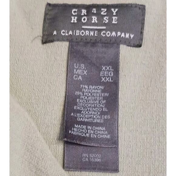 Crazy Horse Claiborne Mens Shirt 2XL Short Sleeve Button Down Collared Green - Picture 2 of 7